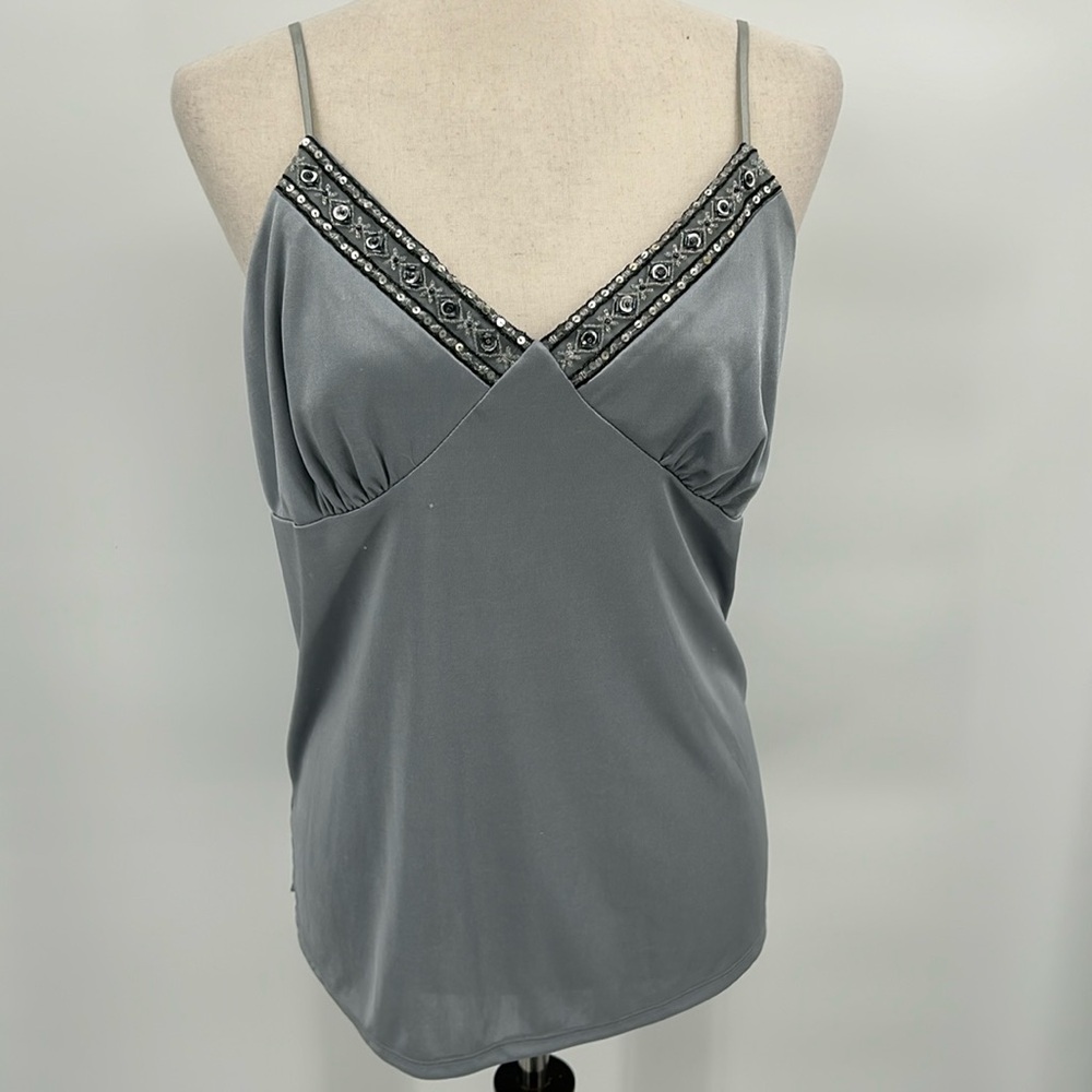 Vintage Xhilaration Womens Y2K Babydoll Top Sz XL Silver Whimsigoth Fairy Grunge